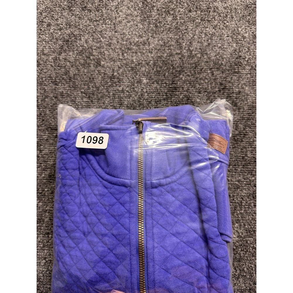LL Bean Sweatshirt Womens XS Purple 1/4 Zip Pullover Quilted Kangaroo Pocket - Picture 10 of 10